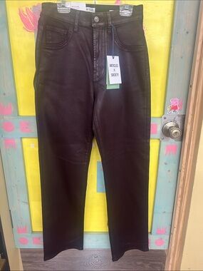 Articles Of Society Black Coated Straight Leg Jeans